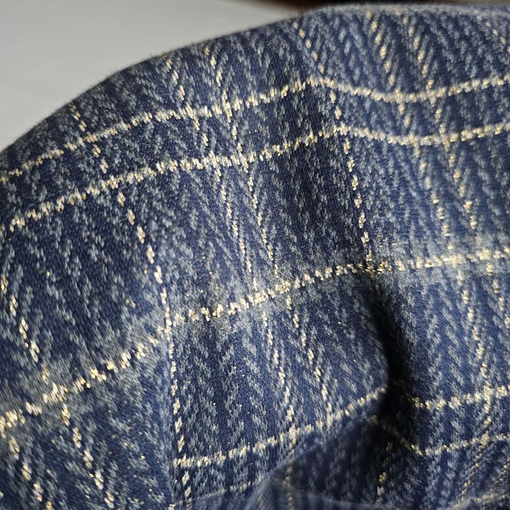Modcloth Women's Navy Blue Silver Lining Plaid Faux Pocket Mini Skirt XL/TG‎ NWT - Picture 10 of 13